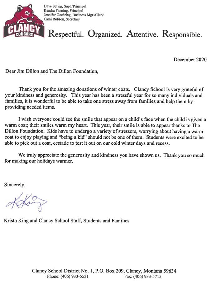 Warm Christmas thank-you letter 2020